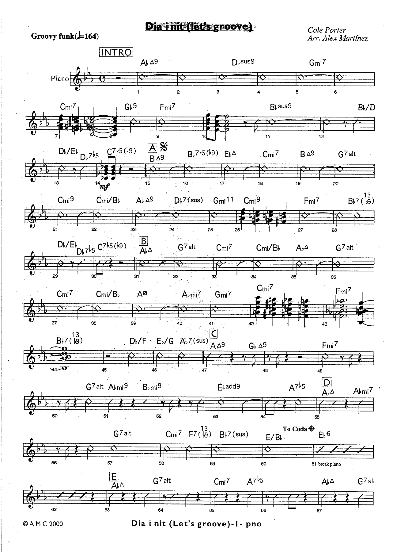 dia i nit PIANO — sheet music cover (first page)