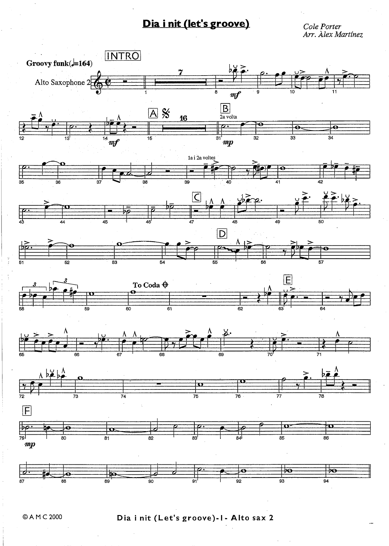dia i nit ALTO — sheet music cover (first page)
