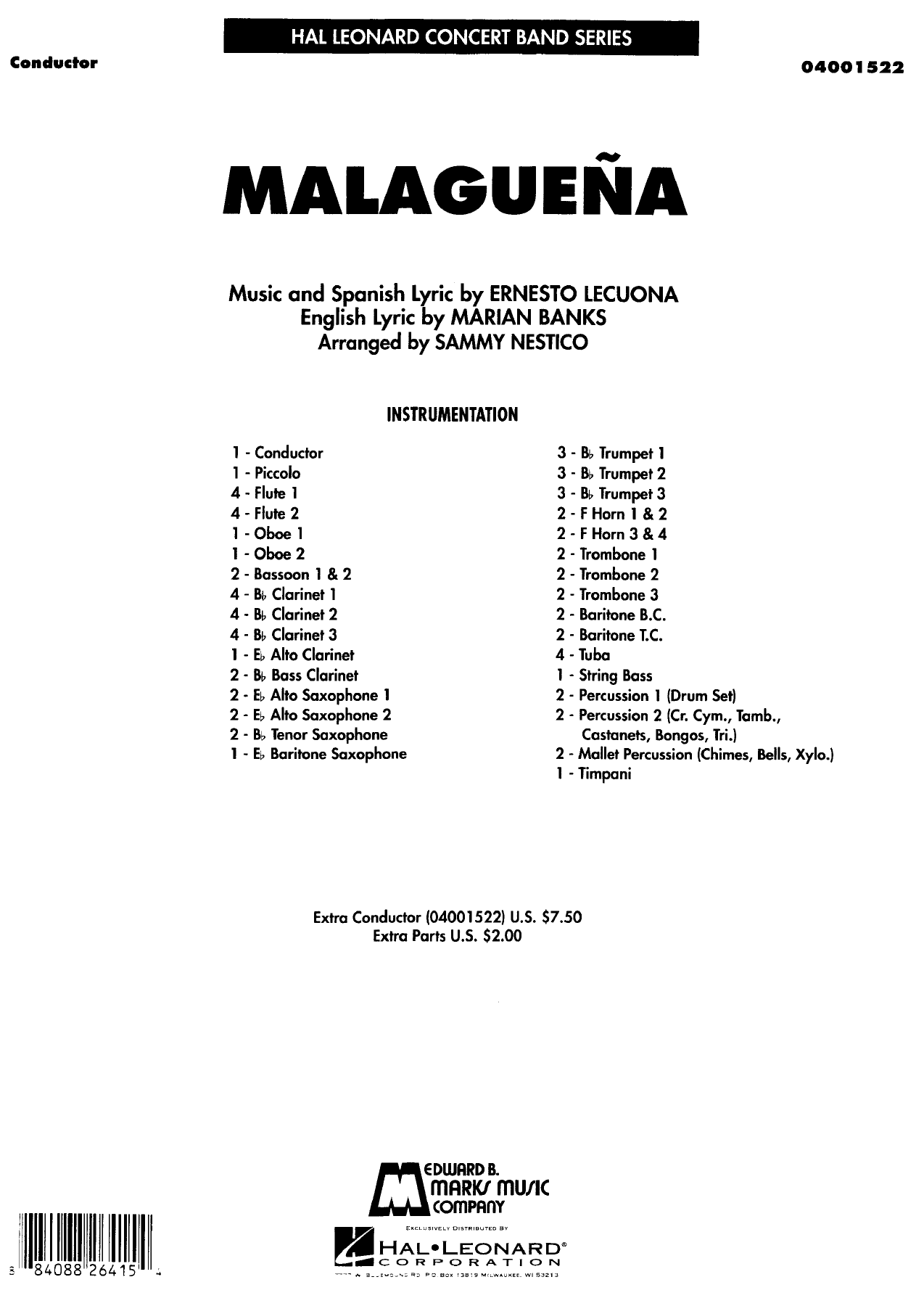 Malaguena — sheet music cover (first page)
