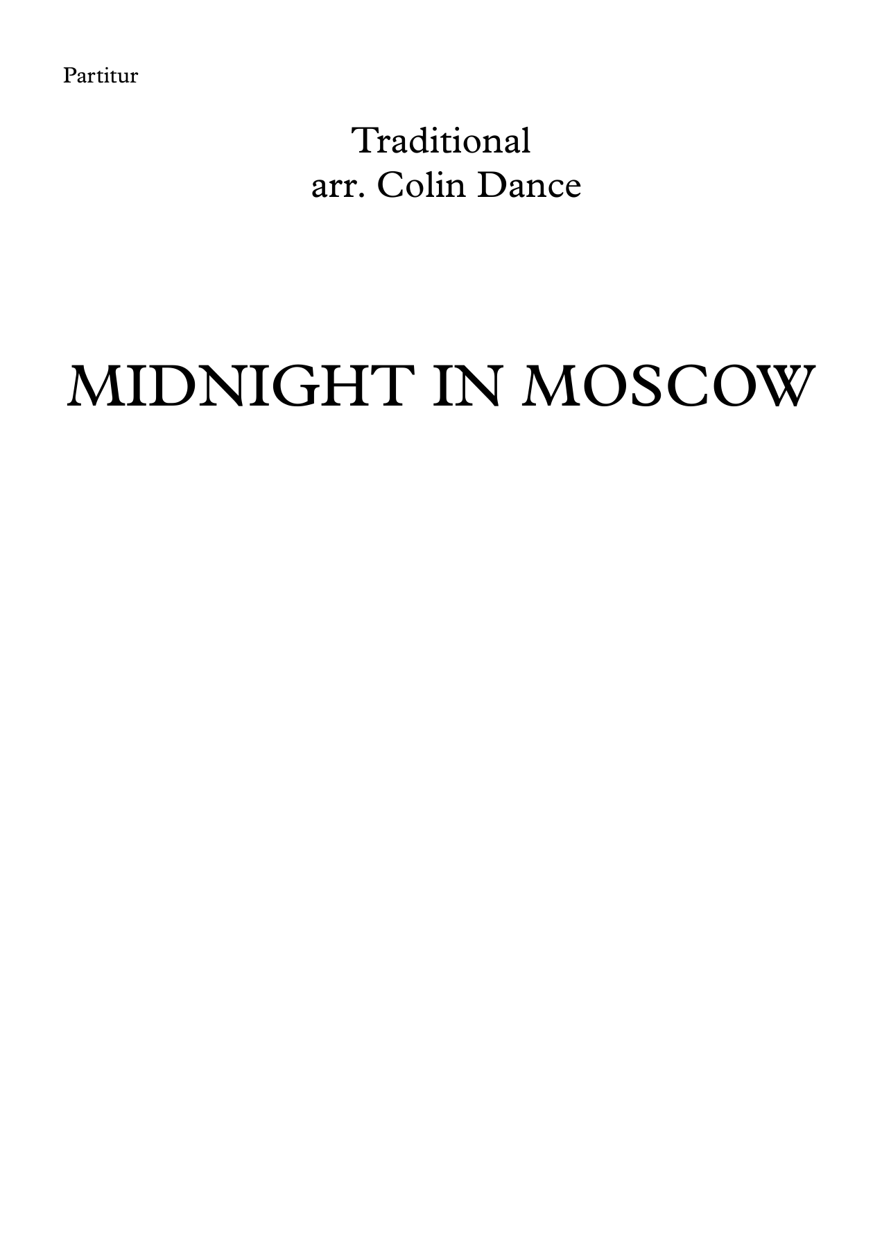 Midnight in Moscow Original Partitur mit Deckblatt — sheet music preview