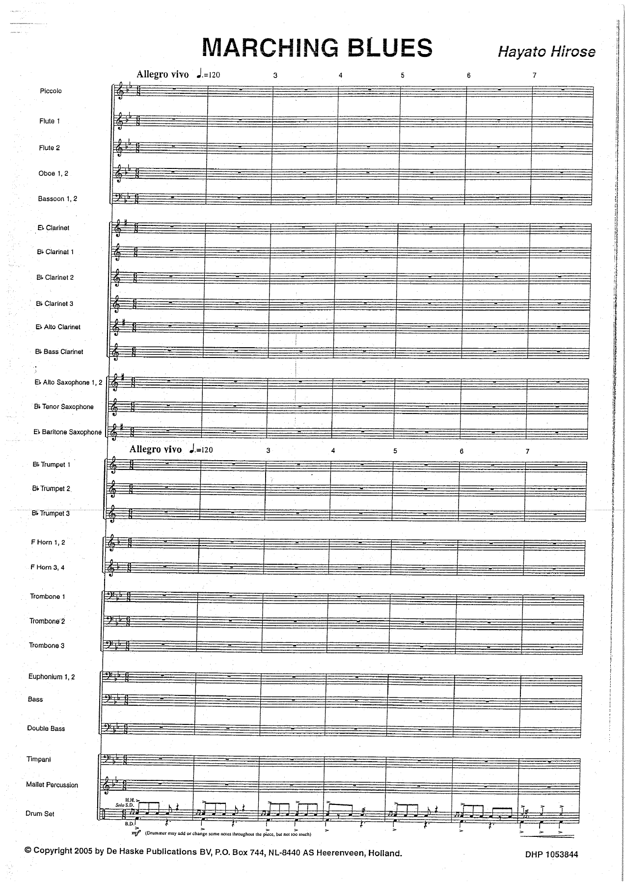 Marching Blues — sheet music cover (first page)