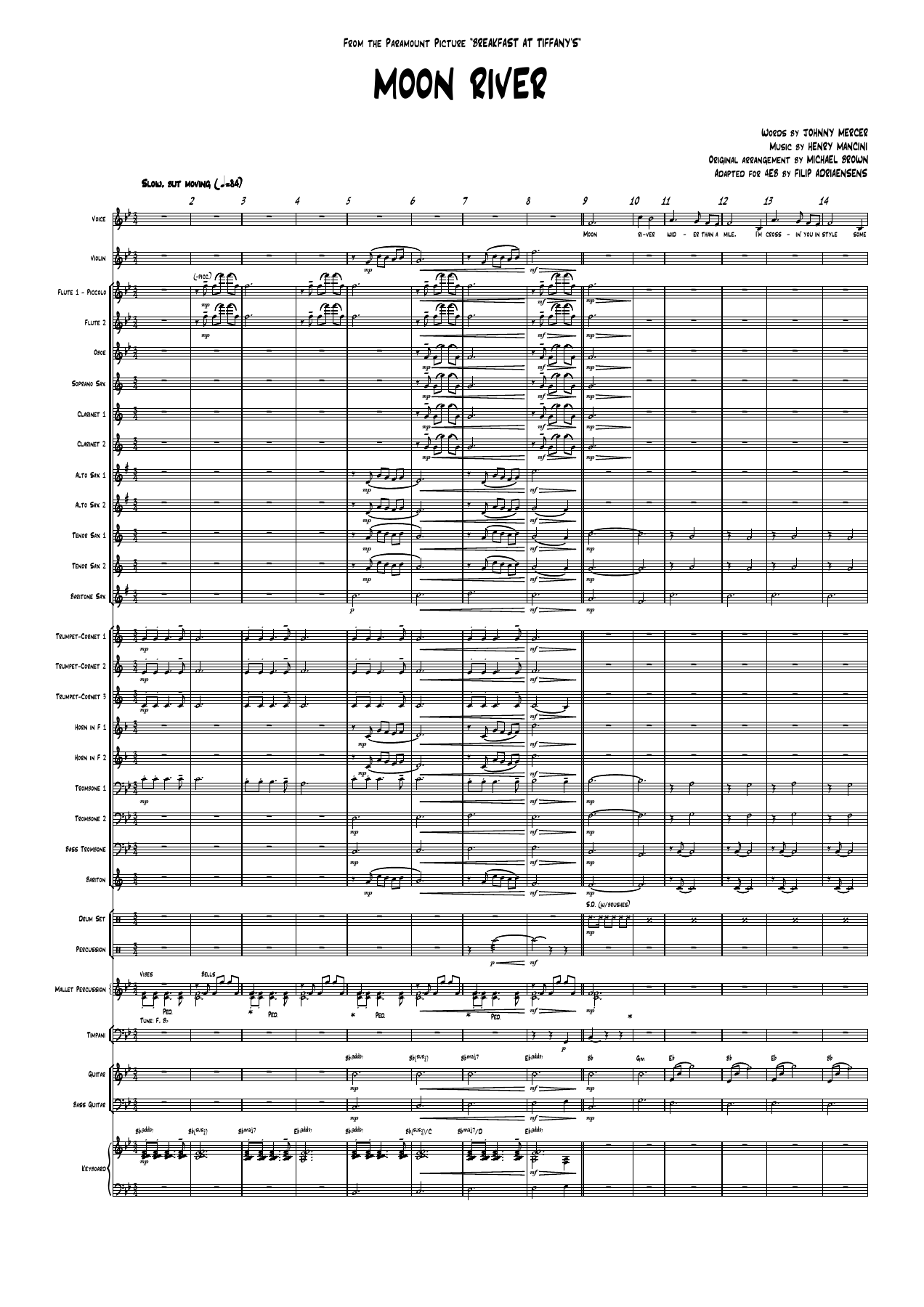 Moon river - score — sheet music cover (first page)