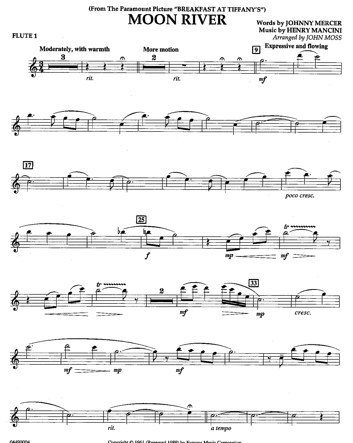 01 Flute I — sheet music preview