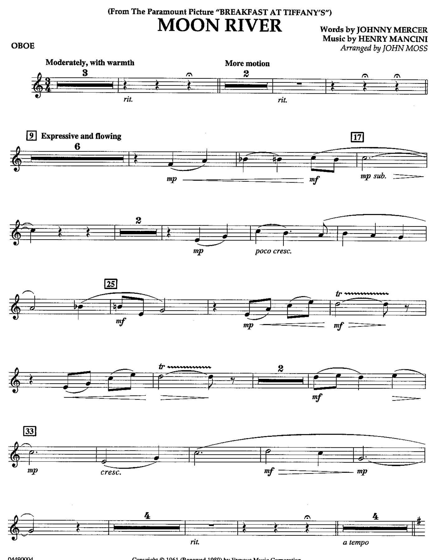 03 Oboe — sheet music cover (first page)
