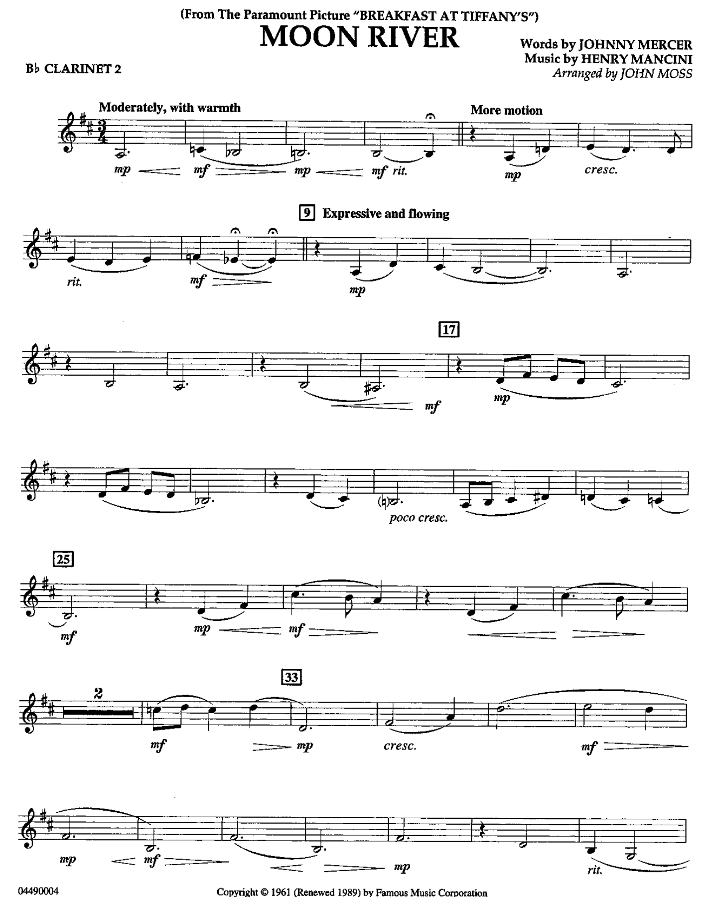 05 Clarinet II — sheet music cover (first page)