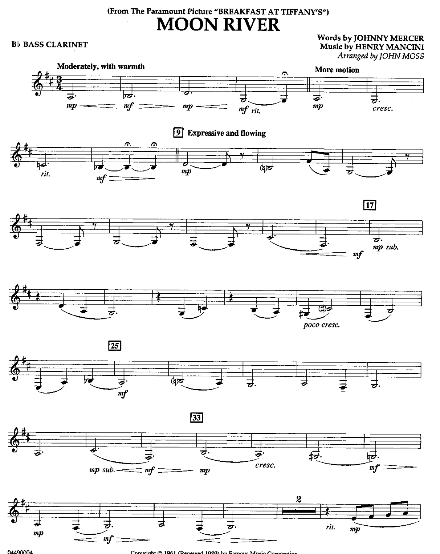 06 Bass Clarinet — sheet music cover (first page)