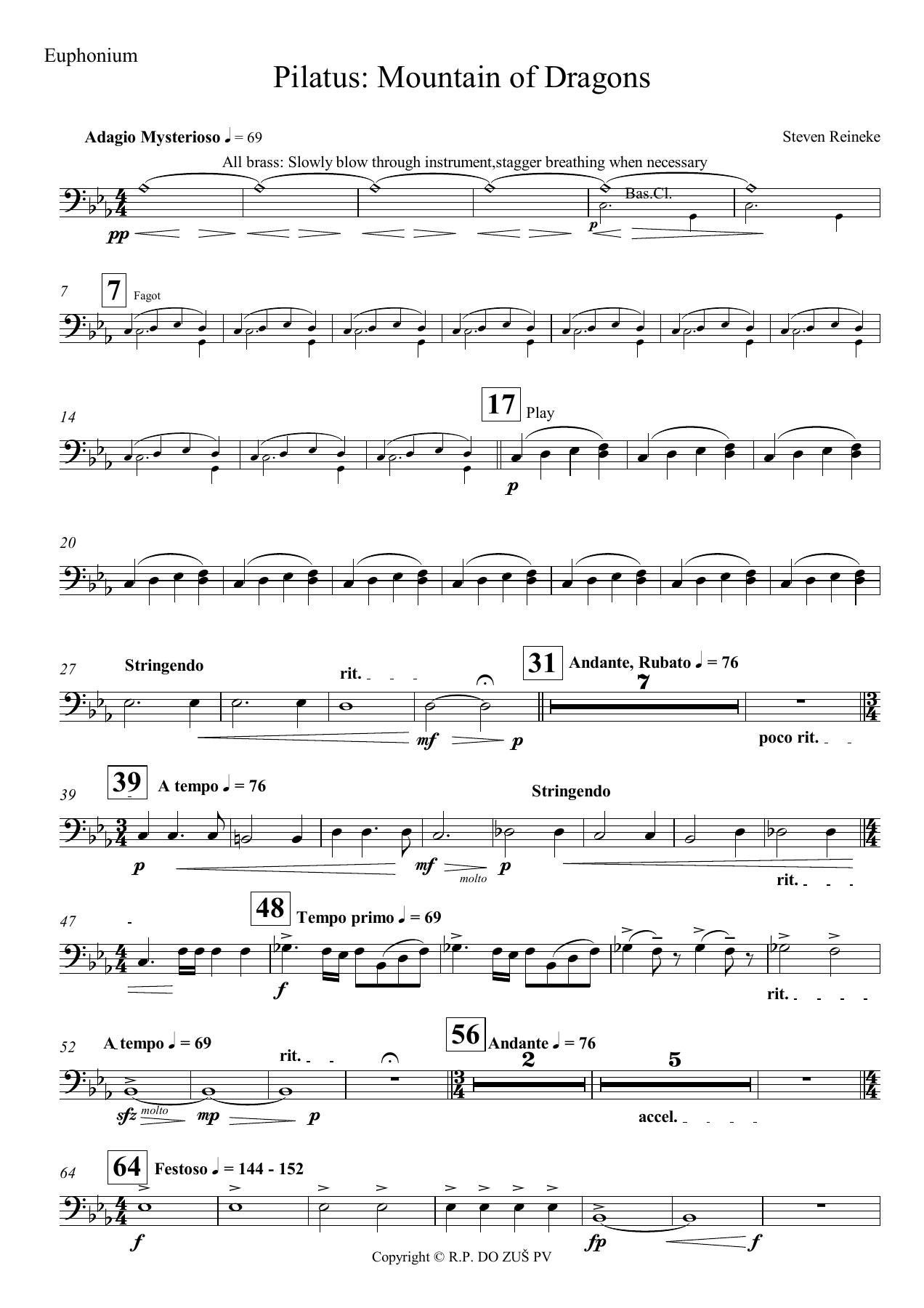 euphonium — concert_band sheet music arranged by Steven Reineke | Jazz Standard