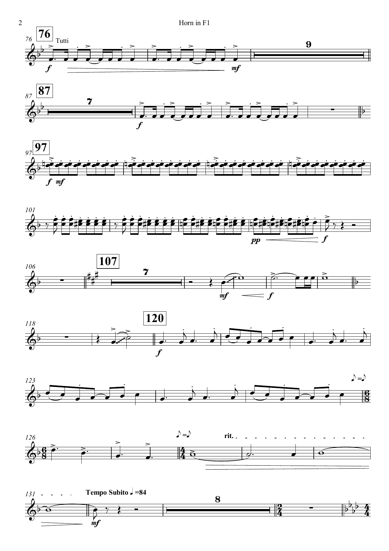 F horn — page 2