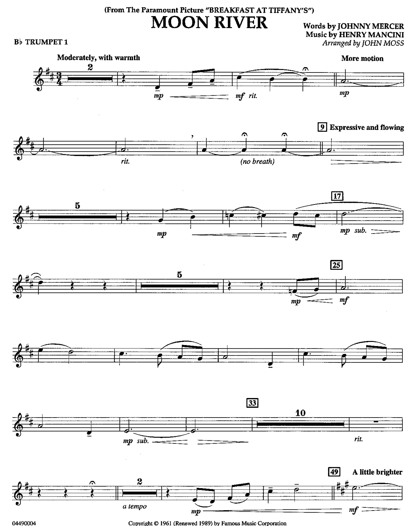 10 Trumpet I — sheet music cover (first page)