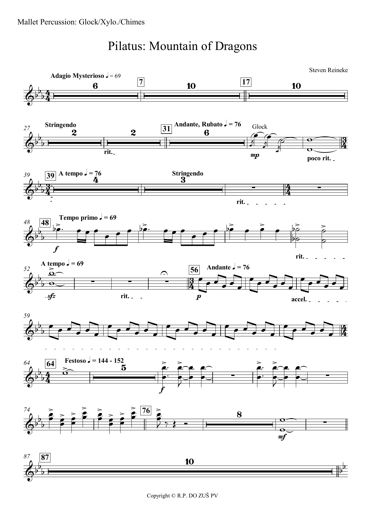 mallet percussion — sheet music cover (first page)
