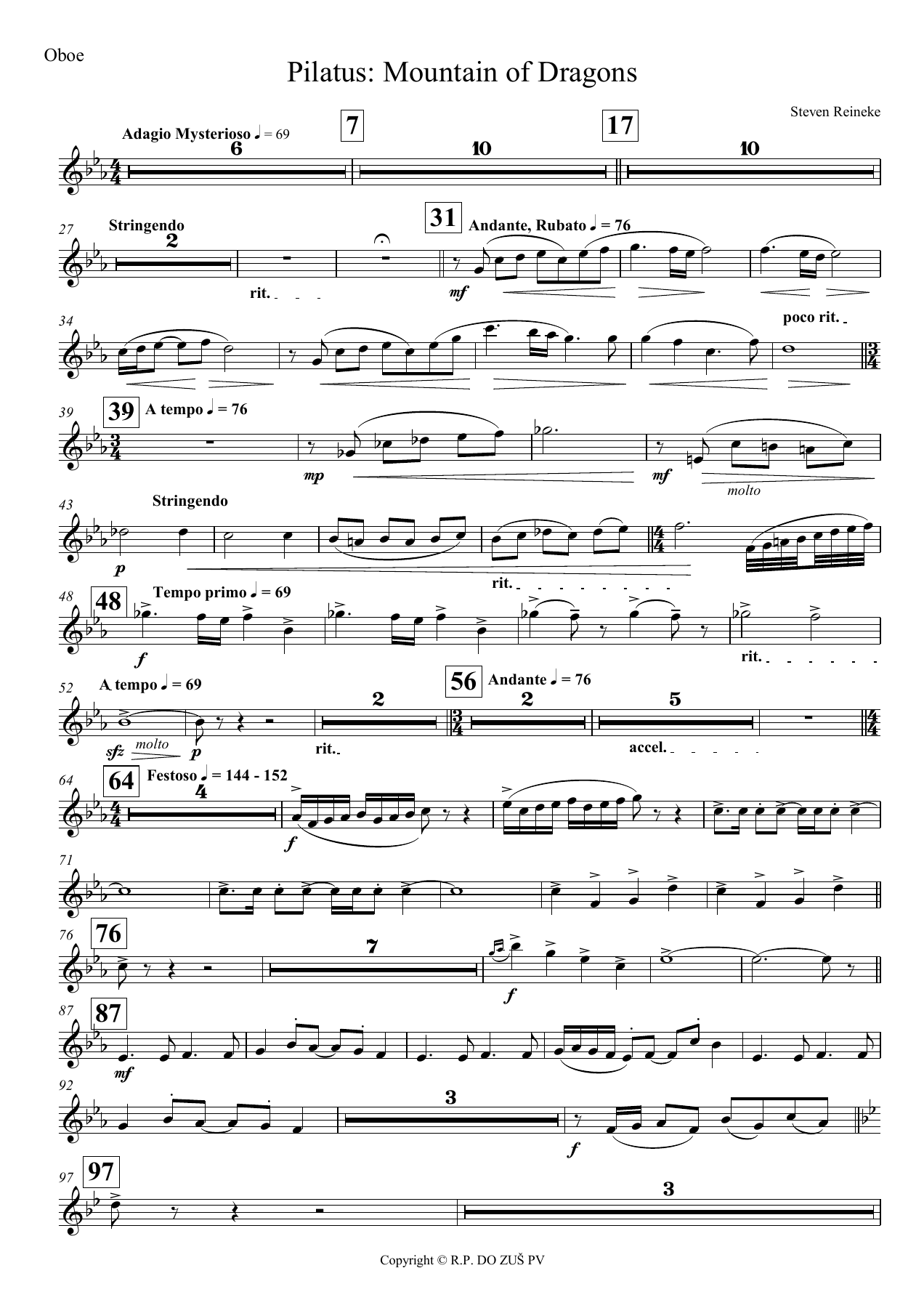 oboe — sheet music cover (first page)