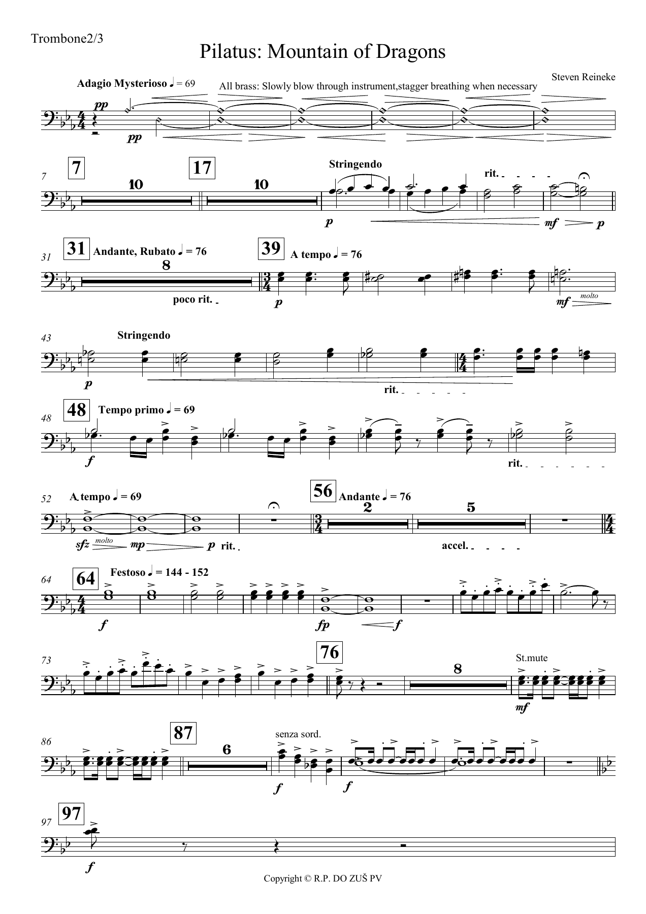 trombone 2 3 — sheet music cover (first page)