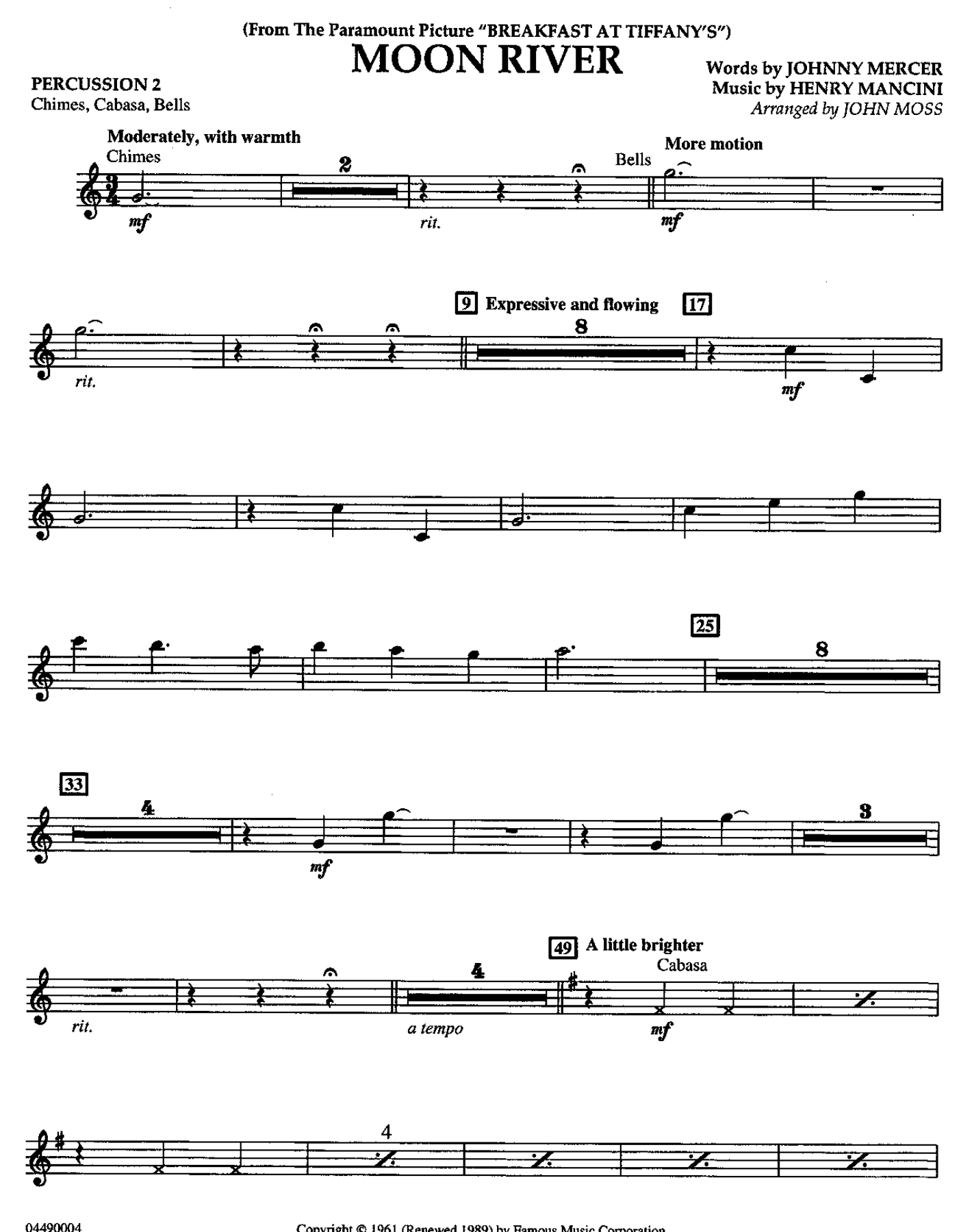 18 Percussion II — concert_band sheet music arranged by JOHN MOSS | Jazz Standard