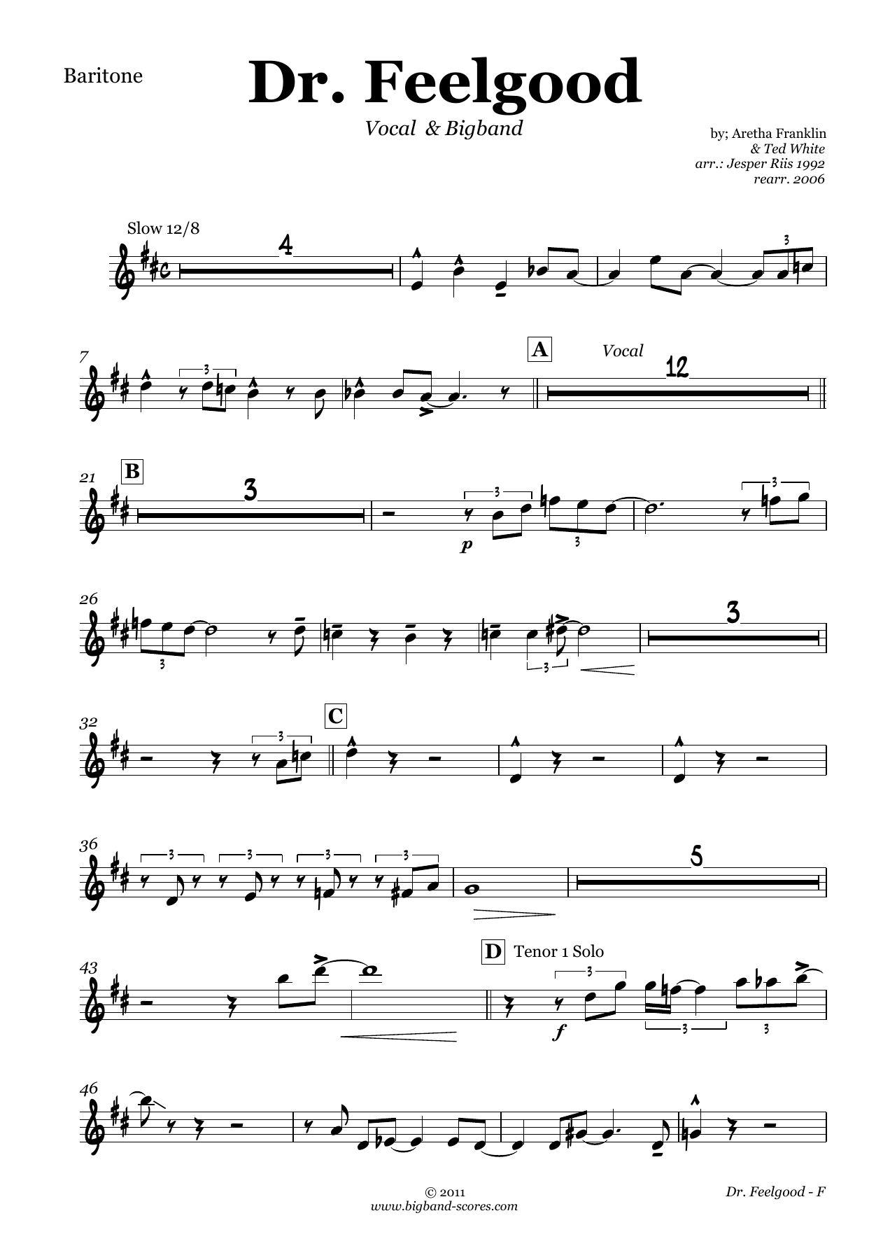 Baritone — sheet music cover (first page)