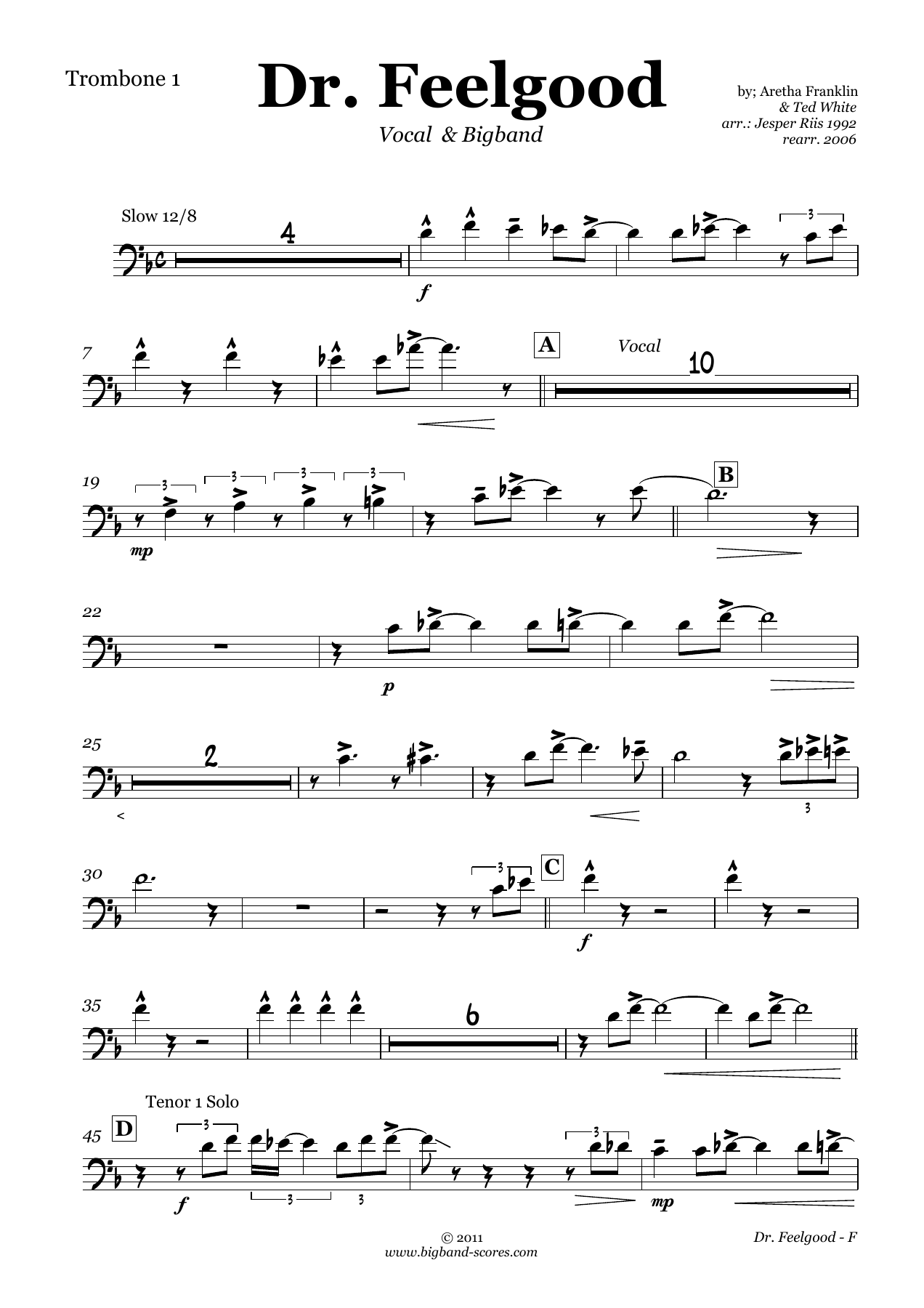 Tbone1 — sheet music cover (first page)