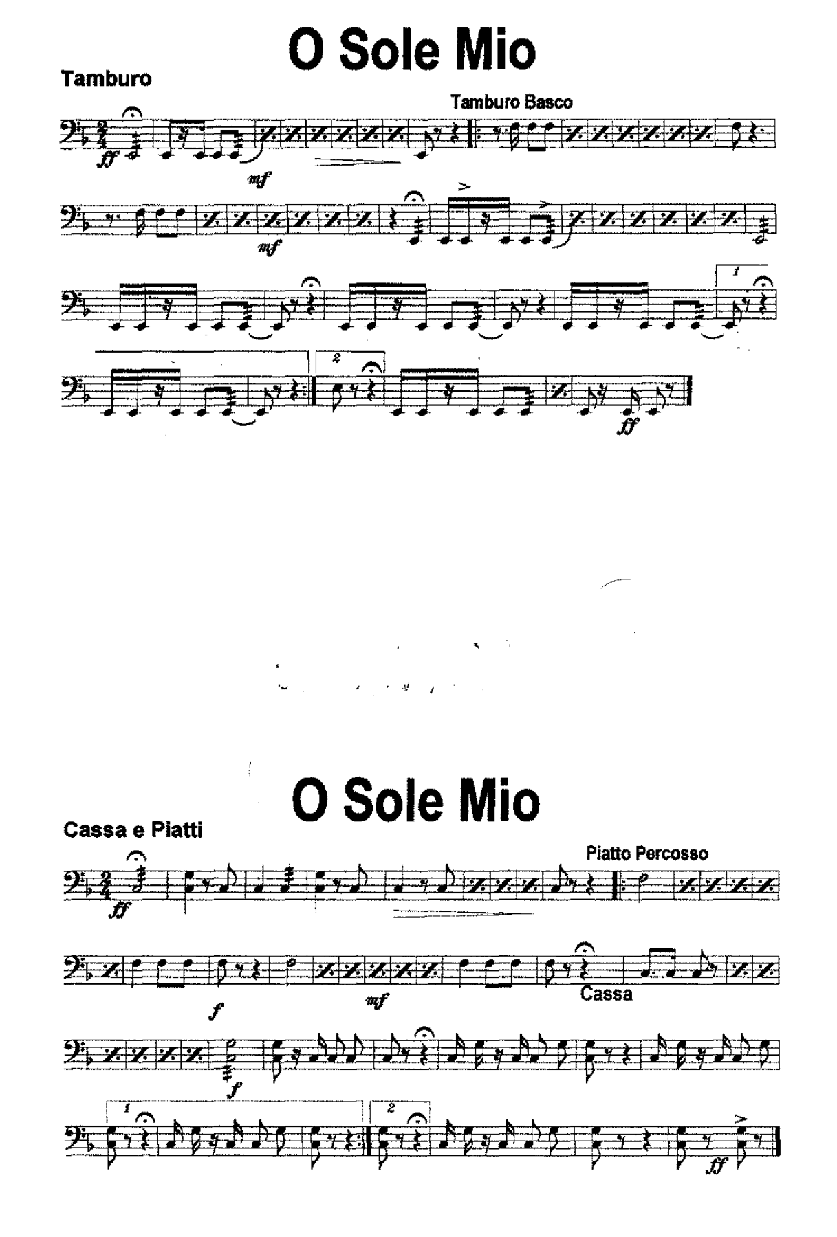 O Sole Mio Blocco Parti — sheet music cover (first page)