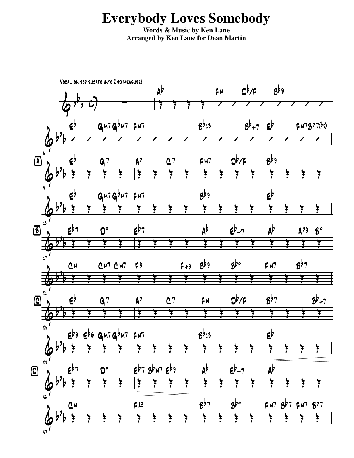 Everybody Loves Somebody - Piano-Guitar — sheet music preview