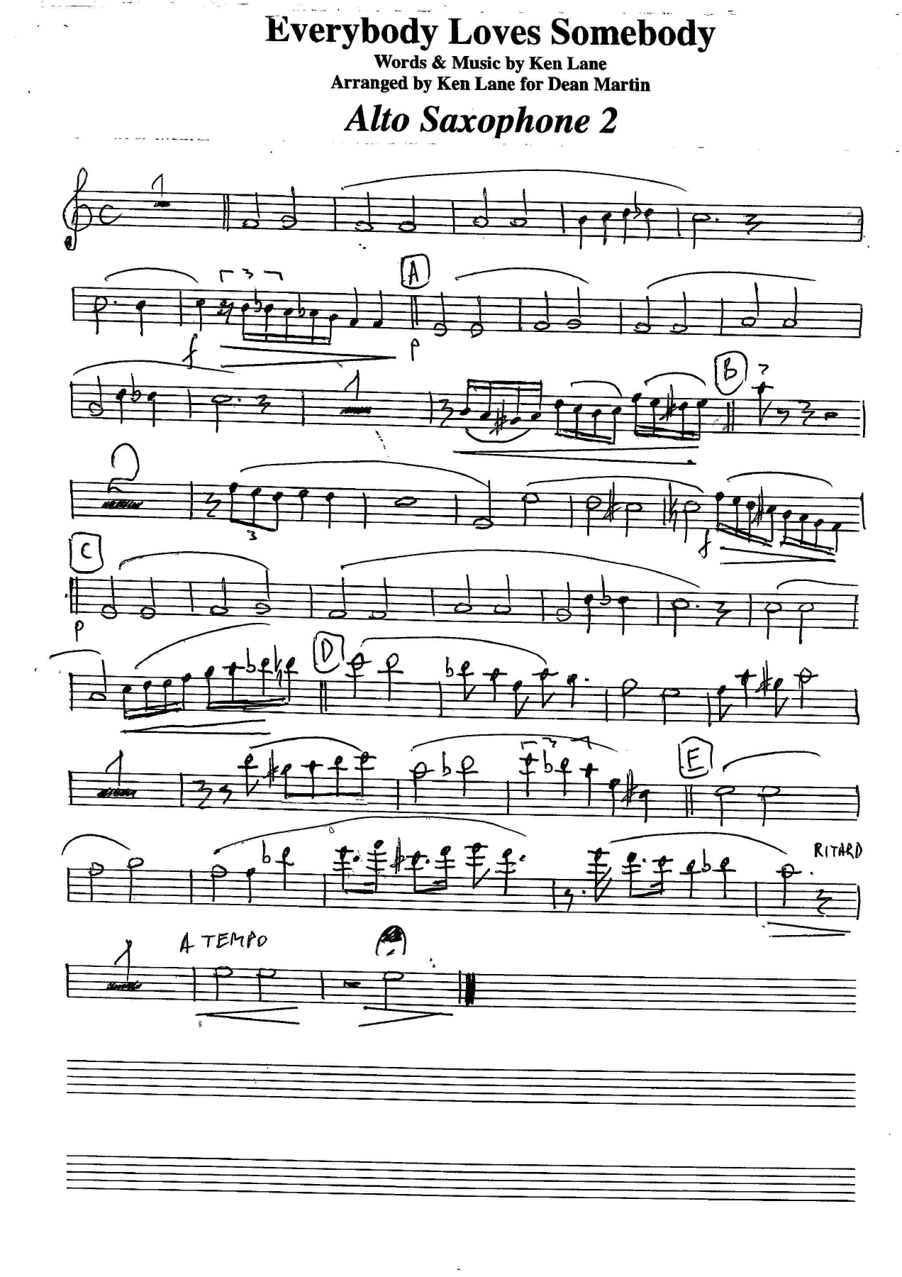Everybody Loves Somebody -Alto 1-Alto — page 2