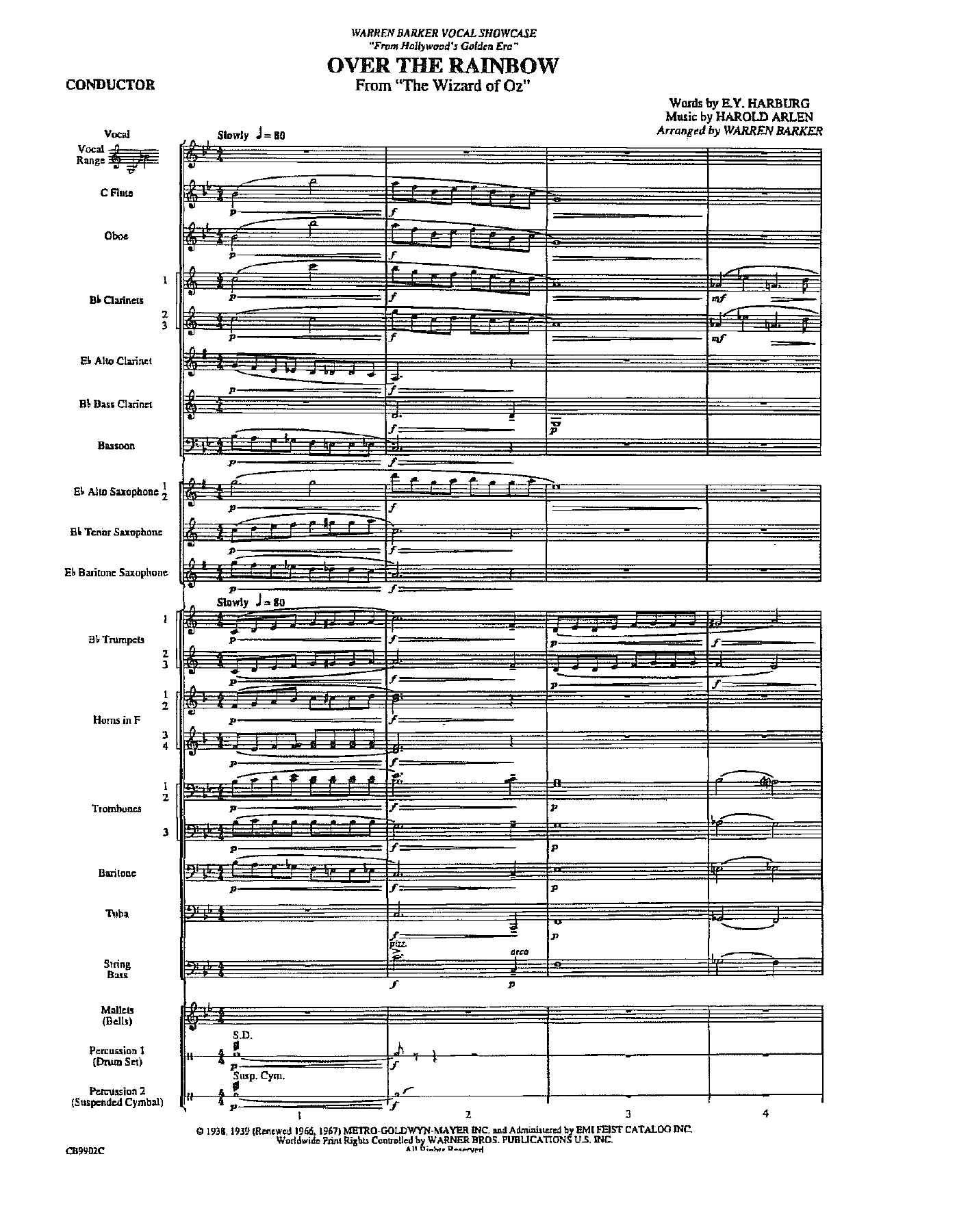 Over The Rainbow — sheet music cover (first page)