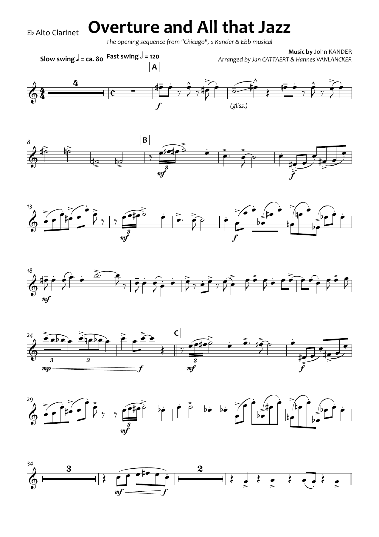 Alto Clarinet — sheet music cover (first page)