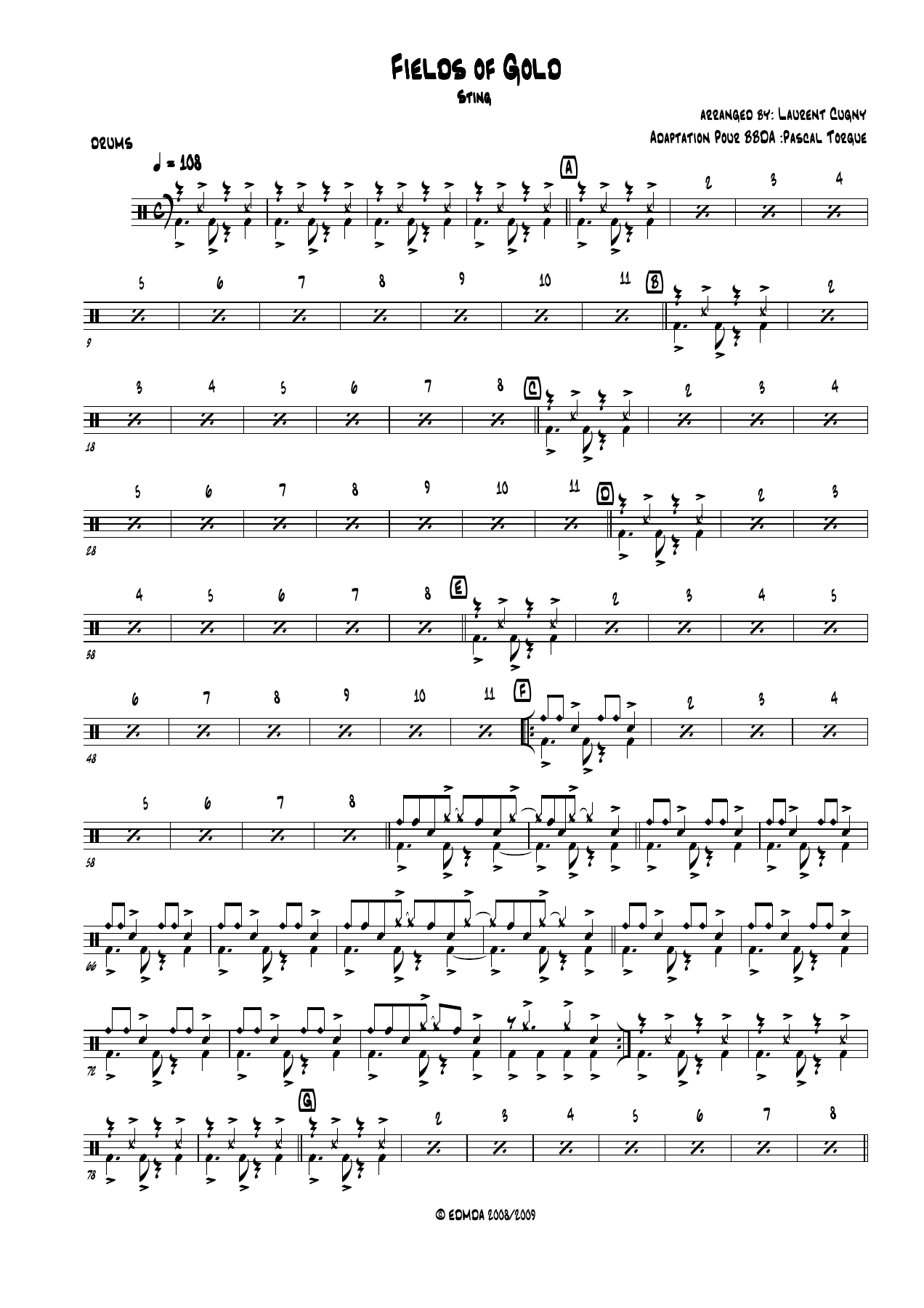 Batterie — sheet music cover (first page)