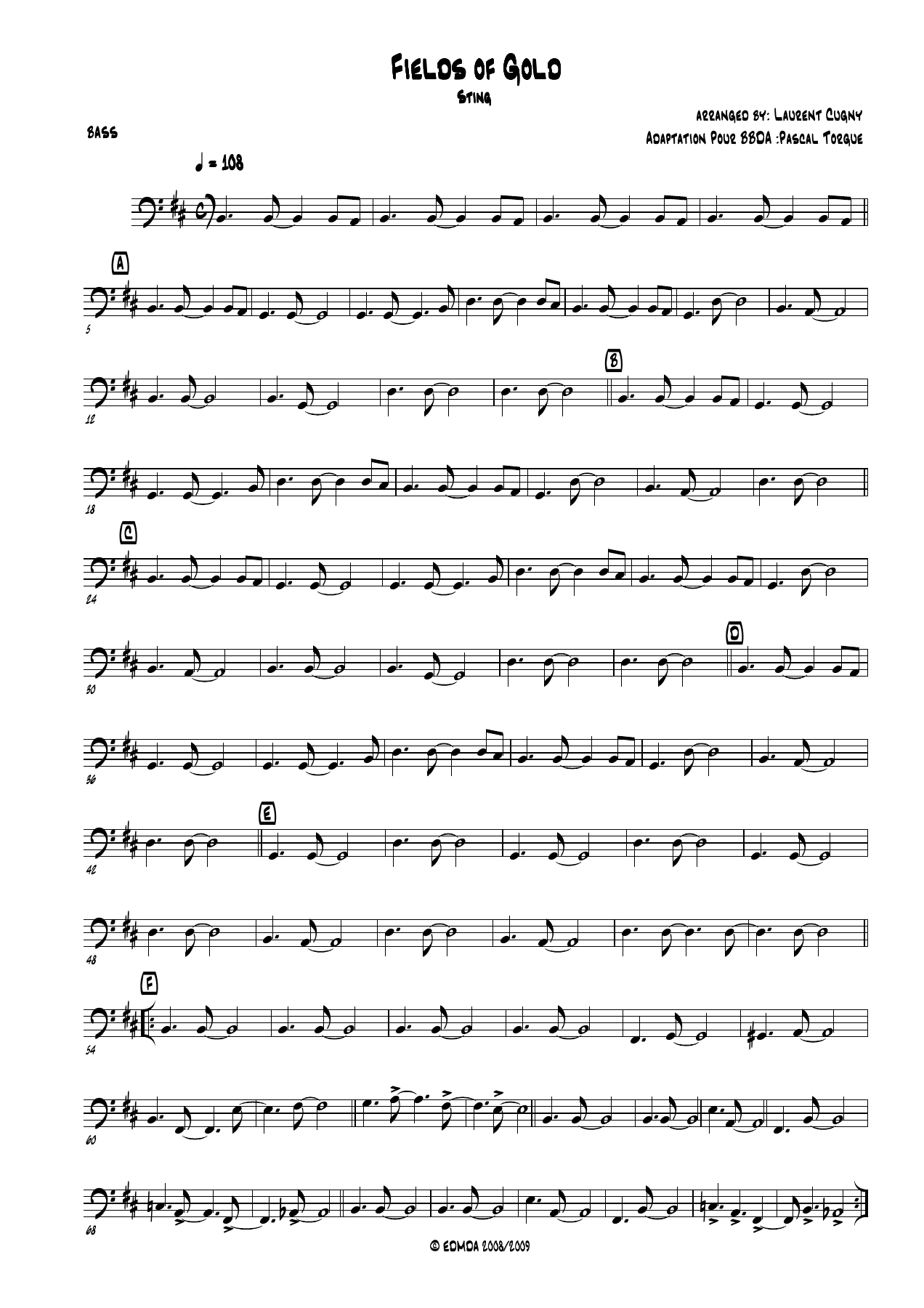 Contrebasse — sheet music cover (first page)