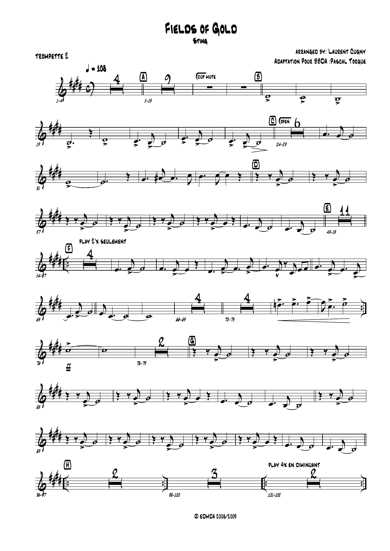 Trompette — sheet music cover (first page)