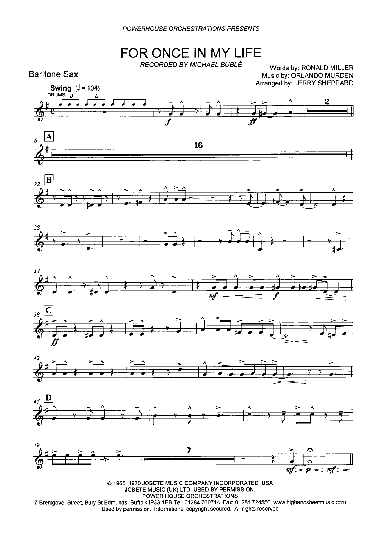 Saxo Baryton mib — sheet music cover (first page)