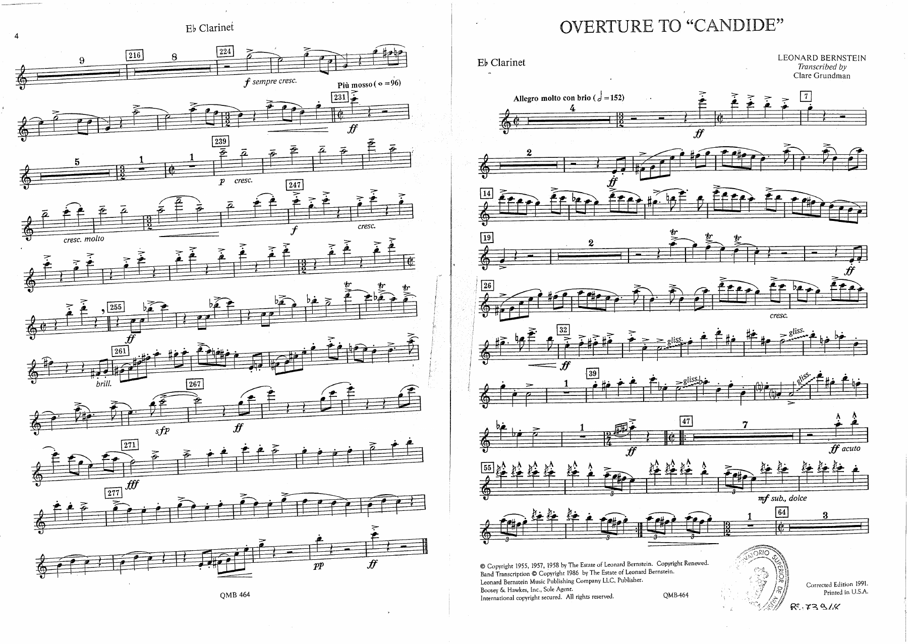 Overture to Candid - 05 - Eb Clarinet — Концертный оркестр sheet music by Clare Grundman | Musical Theatre