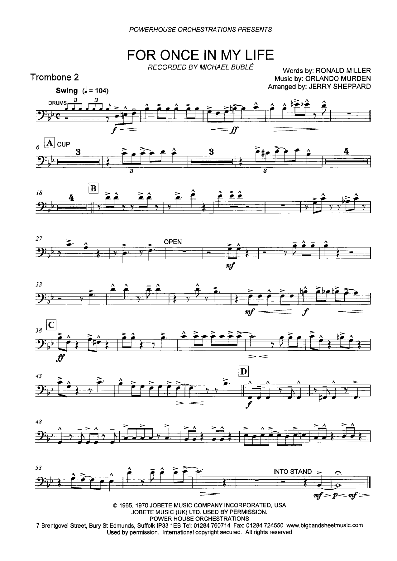 Trombone 2 ut — sheet music cover (first page)