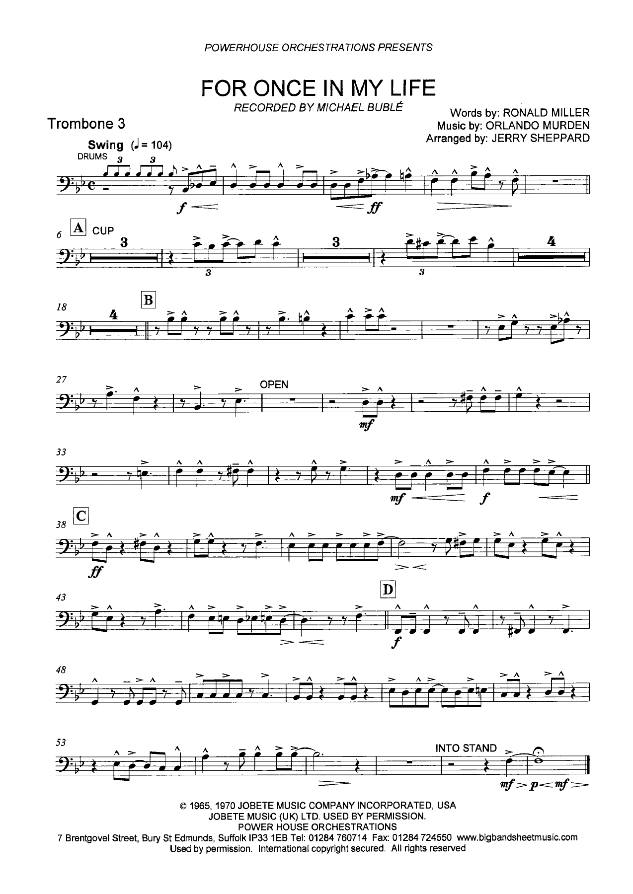 Trombone 3 ut — sheet music cover (first page)