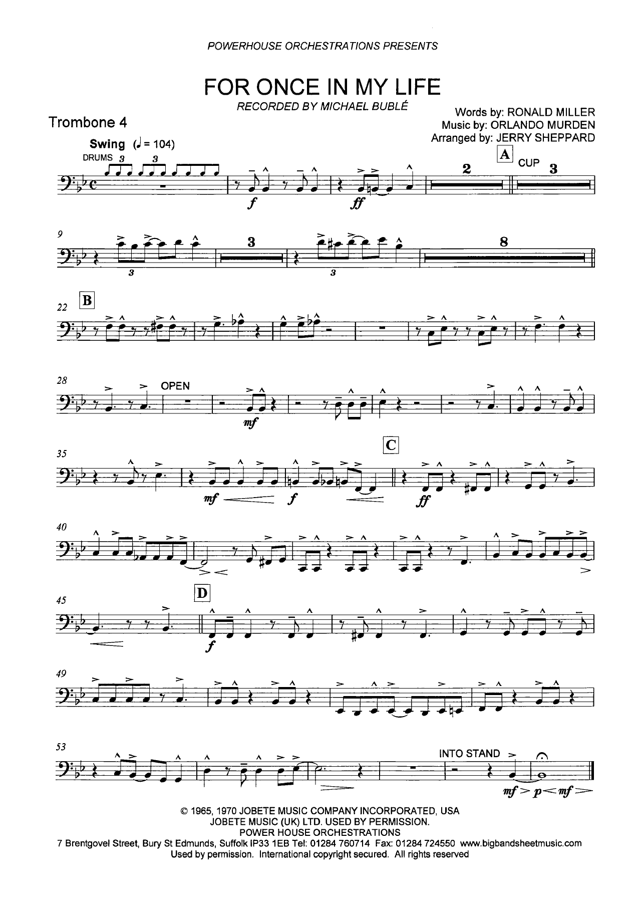 Trombone 4 ut — sheet music cover (first page)