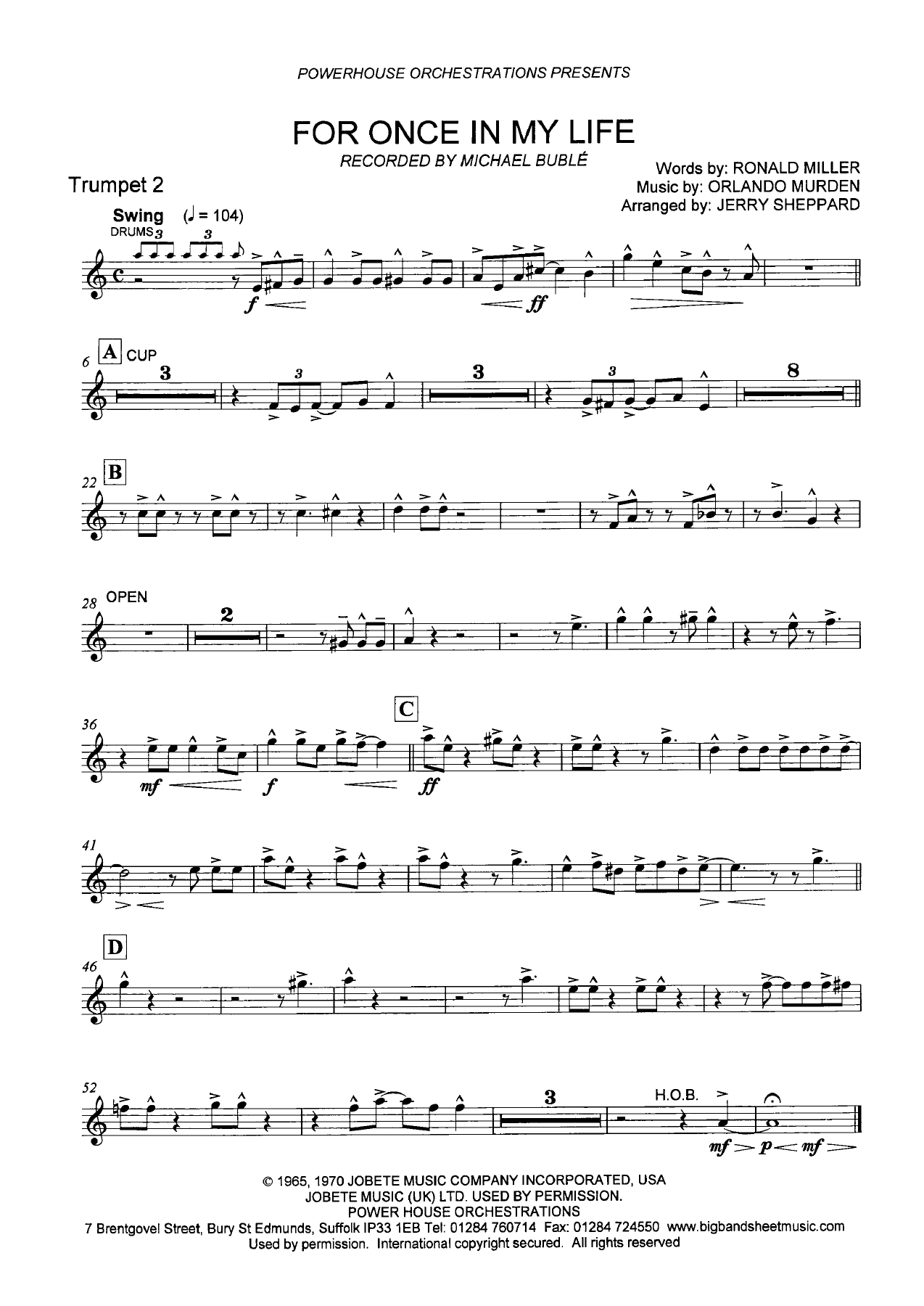 Trompette 2 sib — sheet music cover (first page)