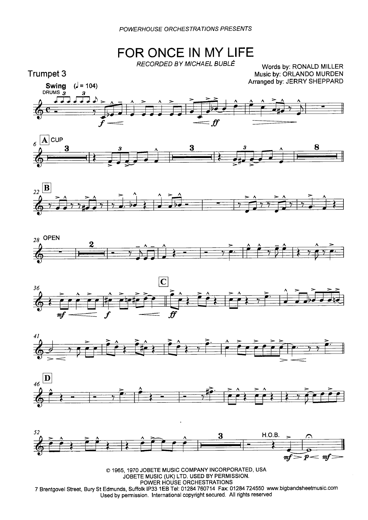 Trompette 3 sib — sheet music cover (first page)