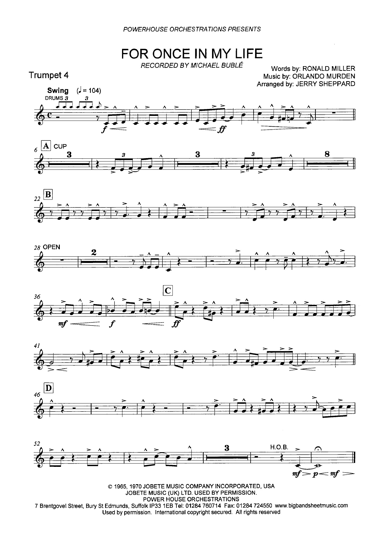 Trompette 4 sib — sheet music cover (first page)