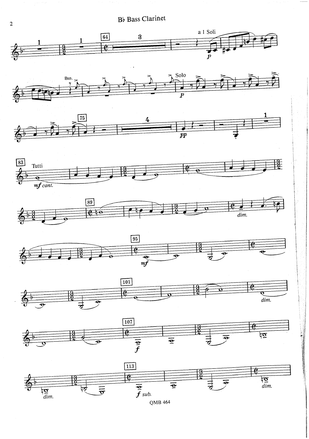 Overture to Candid - 10 - Bass Clarinet — page 2