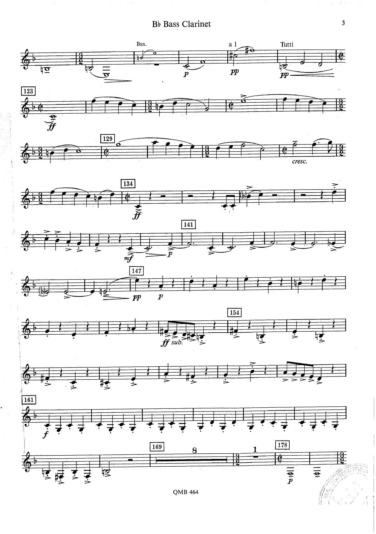 Overture to Candid - 10 - Bass Clarinet — page 3