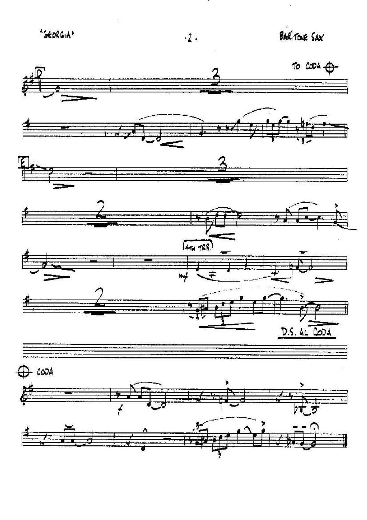 Georgia On My Mind VOCAL Bb Baritone — page 2