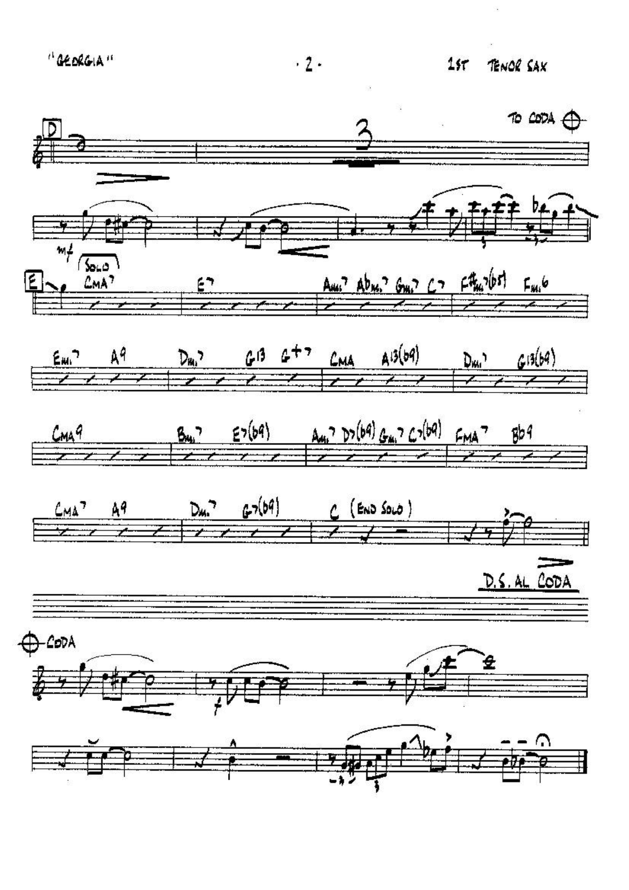 Georgia On My Mind VOCAL Bb Tenor — page 2