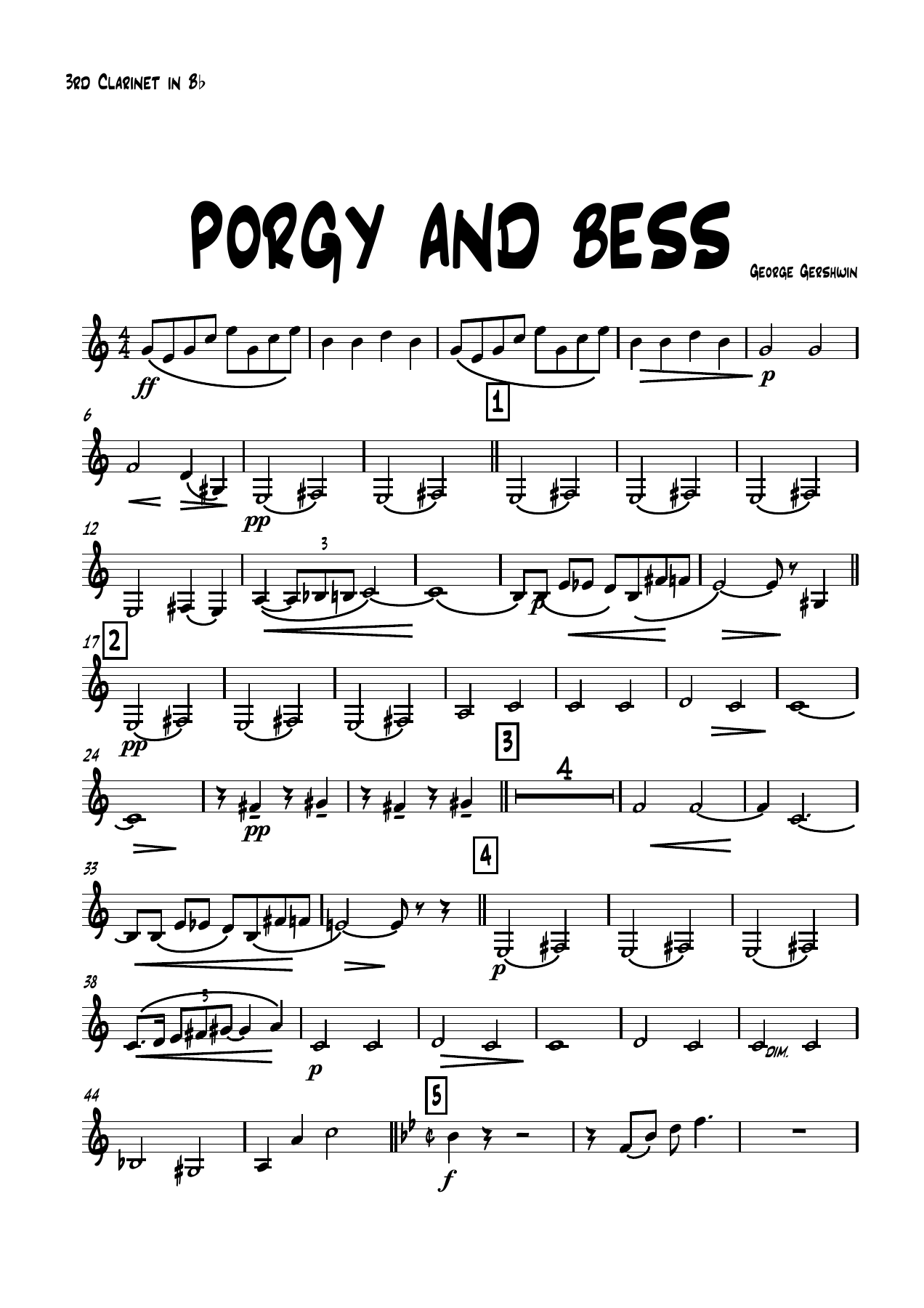 3 clarinete Bb — sheet music cover (first page)