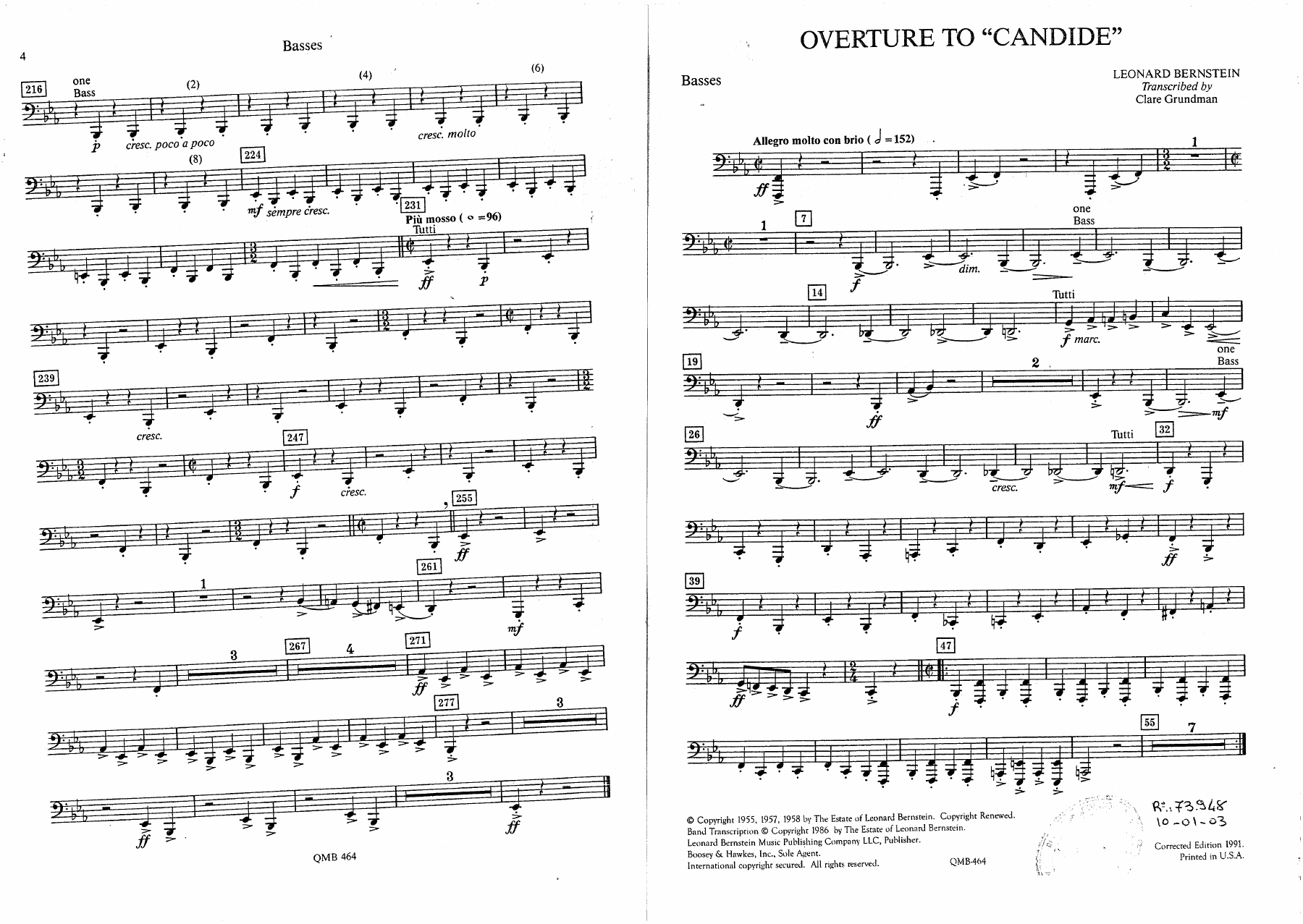 Overture to Candid - 26 - Tuba — concert_band sheet music arranged by Tuba | Musical Theatre