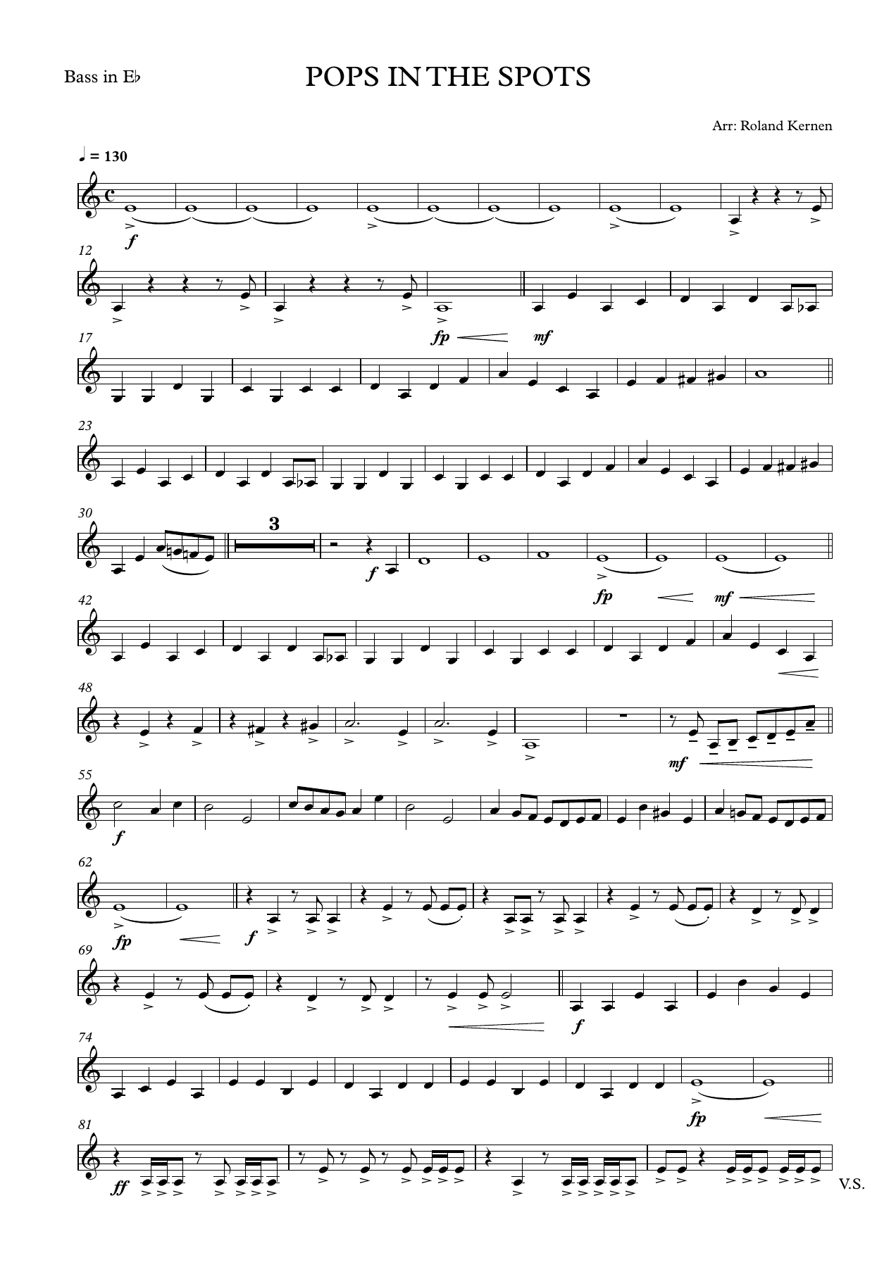 21 Pops in the Spots — sheet music preview