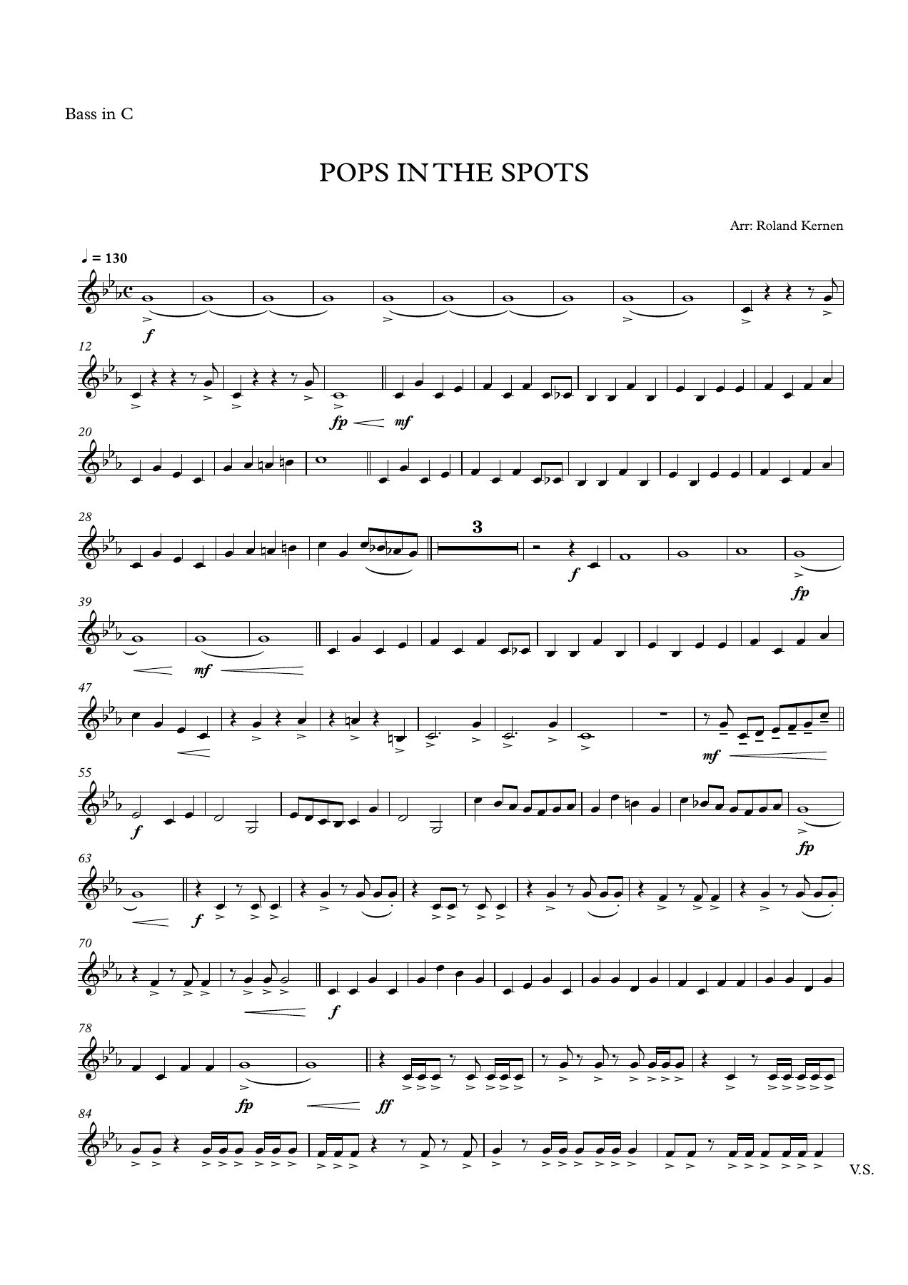 23 Pops in the Spots — sheet music cover (first page)