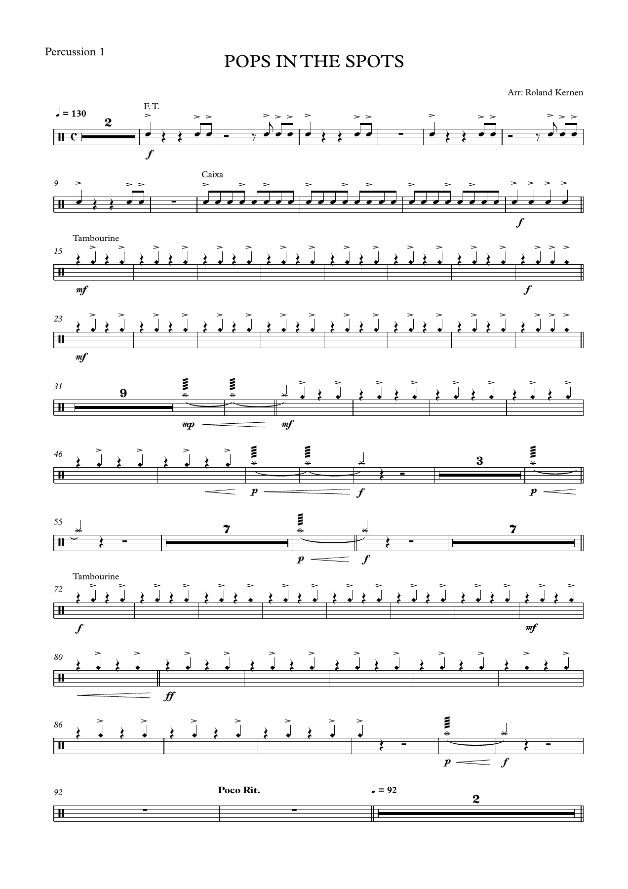 26 POPS IN THE SPOTS - Percussion — sheet music cover (first page)