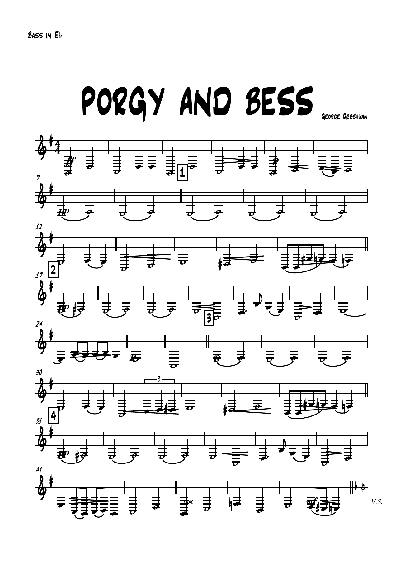 bass in Eb — sheet music cover (first page)