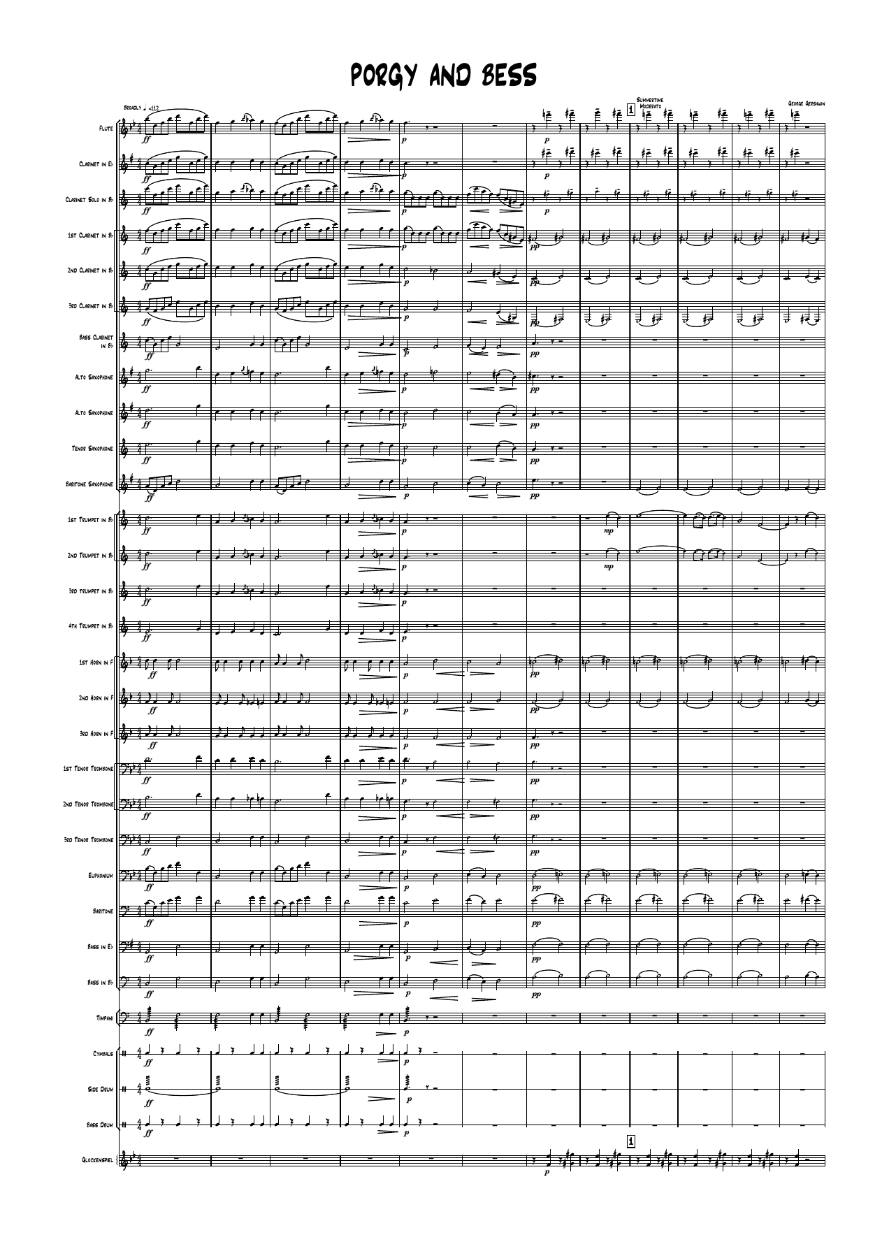 Porgy and Bess — sheet music cover (first page)