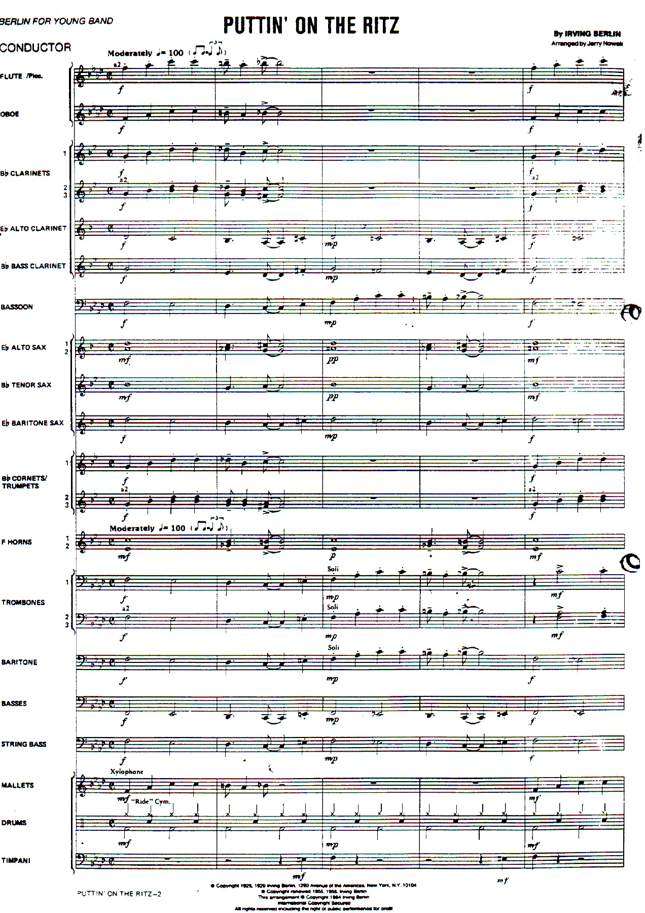Puttin' On The Ritz — sheet music cover (first page)