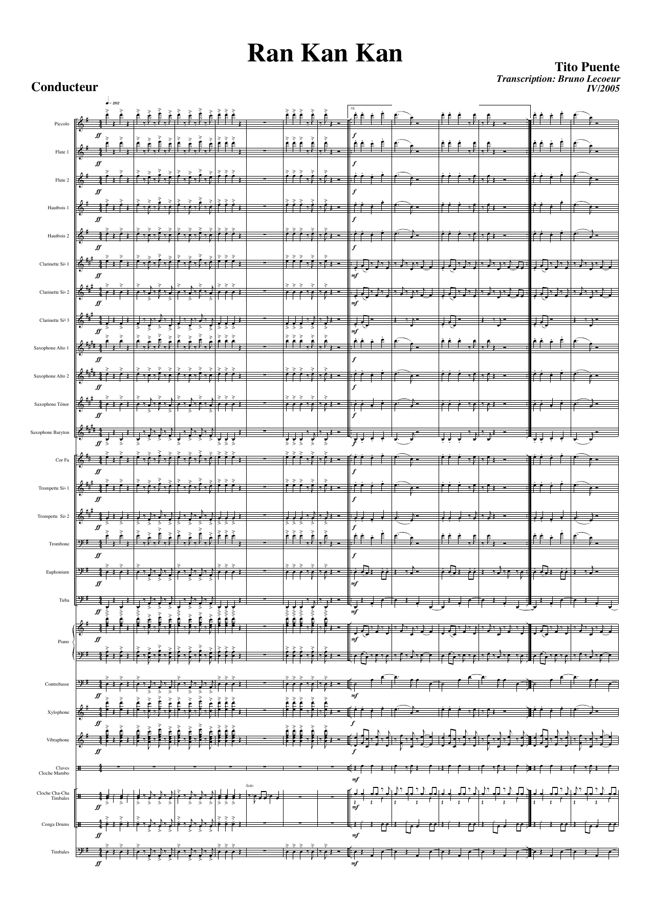 Ran Kan Kan — sheet music cover (first page)