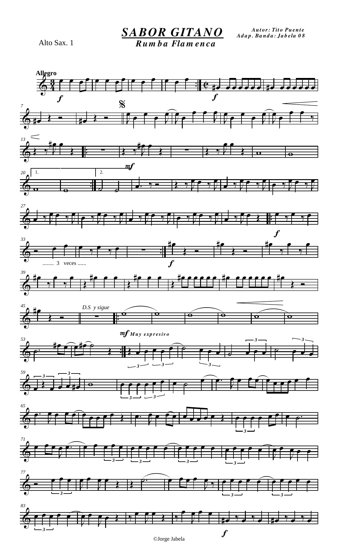 Sabor Gitano — sheet music cover (first page)