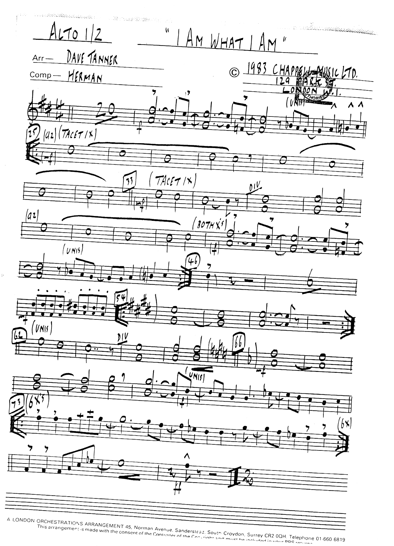 I am what I am — sheet music cover (first page)